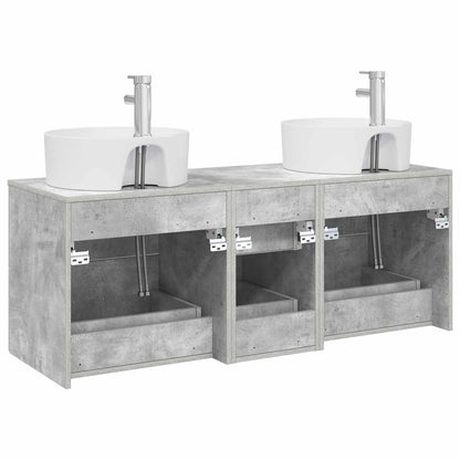 Badkamermeubelset 3 st Betongrijs 49,5 x 44,5 x 65 cm