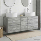 Badkamermeubelset 3 st Grijs Sonoma 49,5 x 44,5 x 65 cm