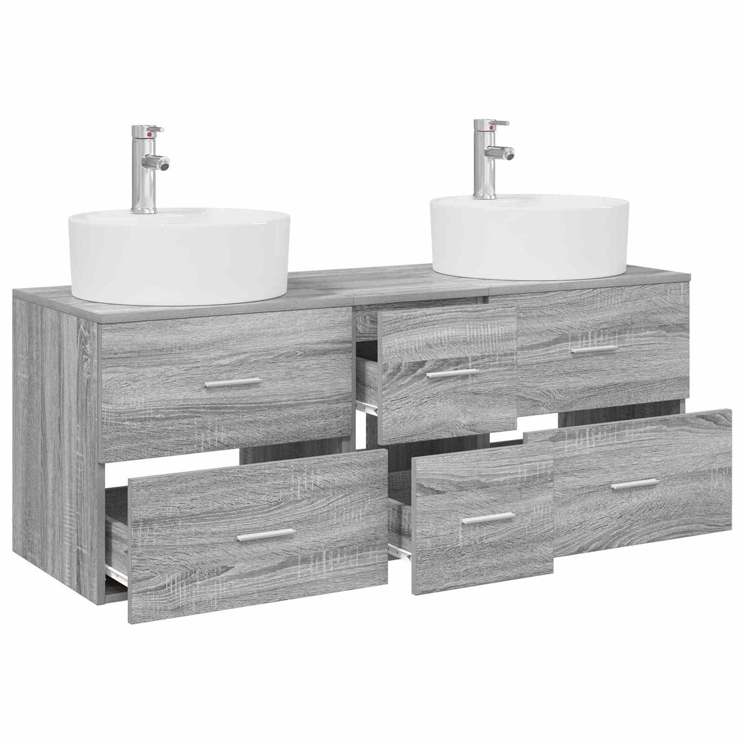 Badkamermeubelset 3 st Grijs Sonoma 49,5 x 44,5 x 65 cm