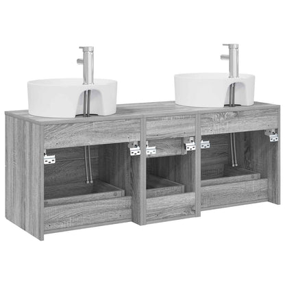 Badkamermeubelset 3 st Grijs Sonoma 49,5 x 44,5 x 65 cm