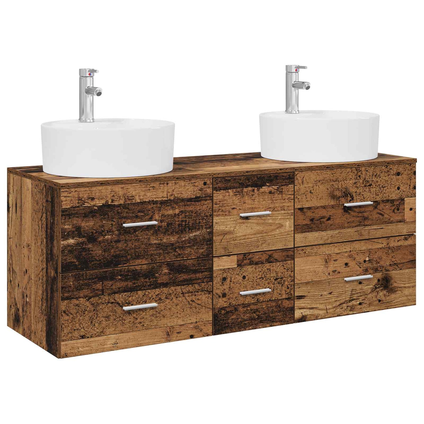 Badkamermeubelset 3 st Oud hout 49,5 x 44,5 x 65 cm