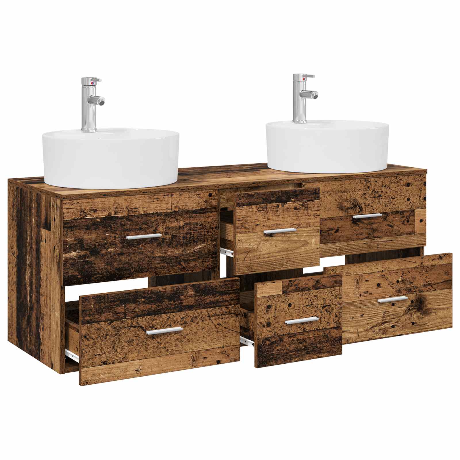 Badkamermeubelset 3 st Oud hout 49,5 x 44,5 x 65 cm