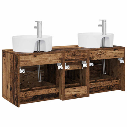Badkamermeubelset 3 st Oud hout 49,5 x 44,5 x 65 cm