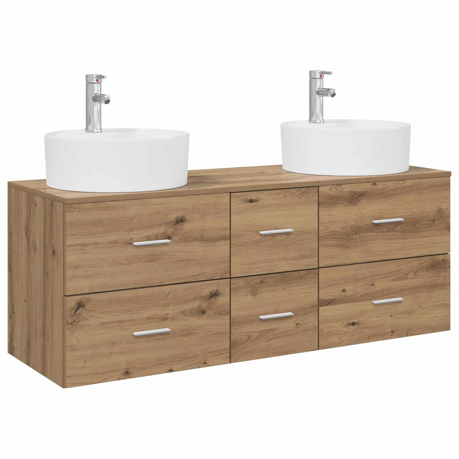 Badkamermeubelset 3 st Artisanaal eiken 49,5 x 44,5 x 65 cm