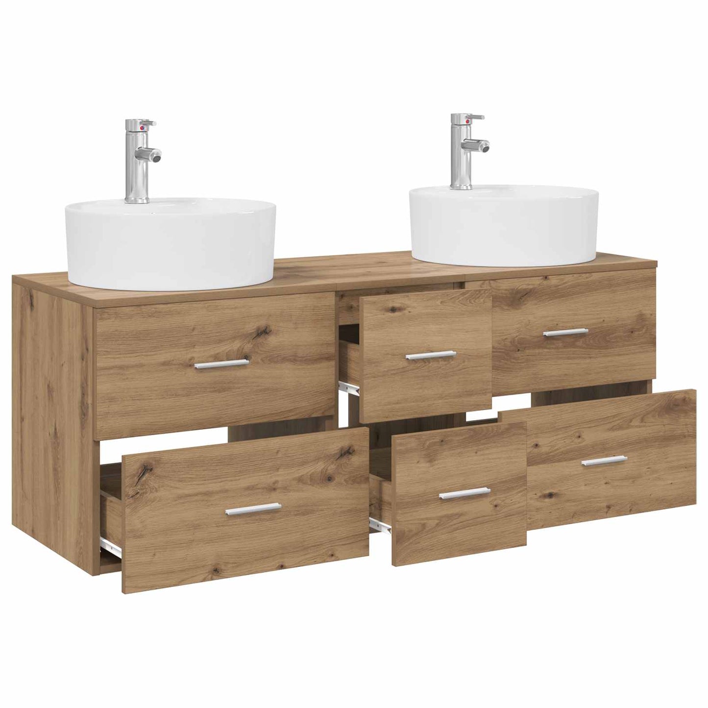 Badkamermeubelset 3 st Artisanaal eiken 49,5 x 44,5 x 65 cm