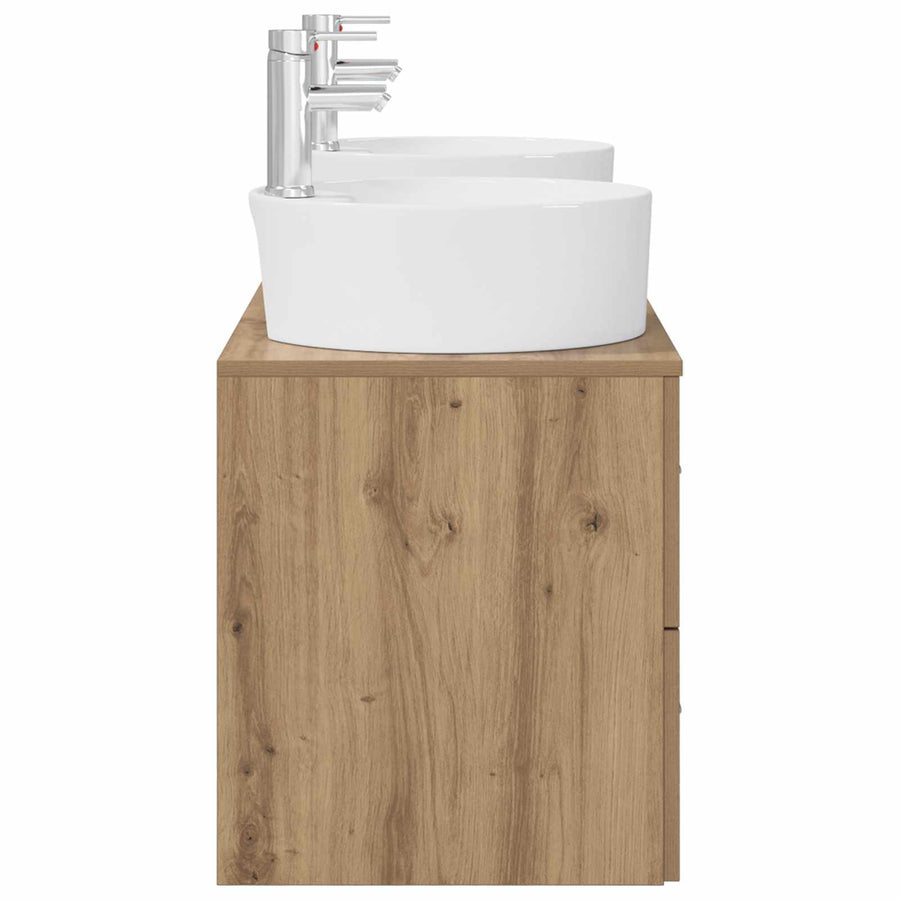 Badkamermeubelset 3 st Artisanaal eiken 49,5 x 44,5 x 65 cm