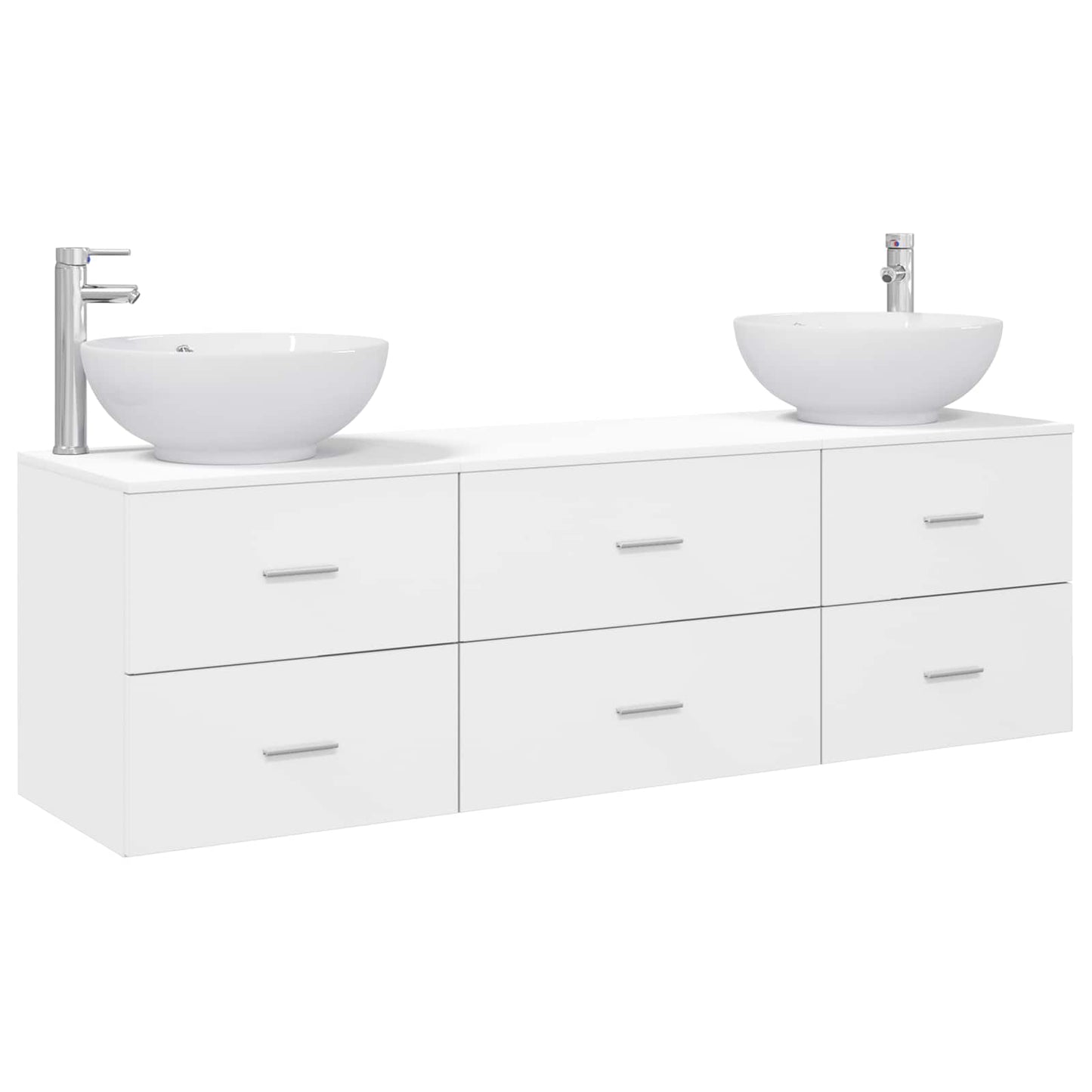 Badkamermeubelset 3 st Wit 49,5 x 44,5 x 65 cm Bewerkt hout