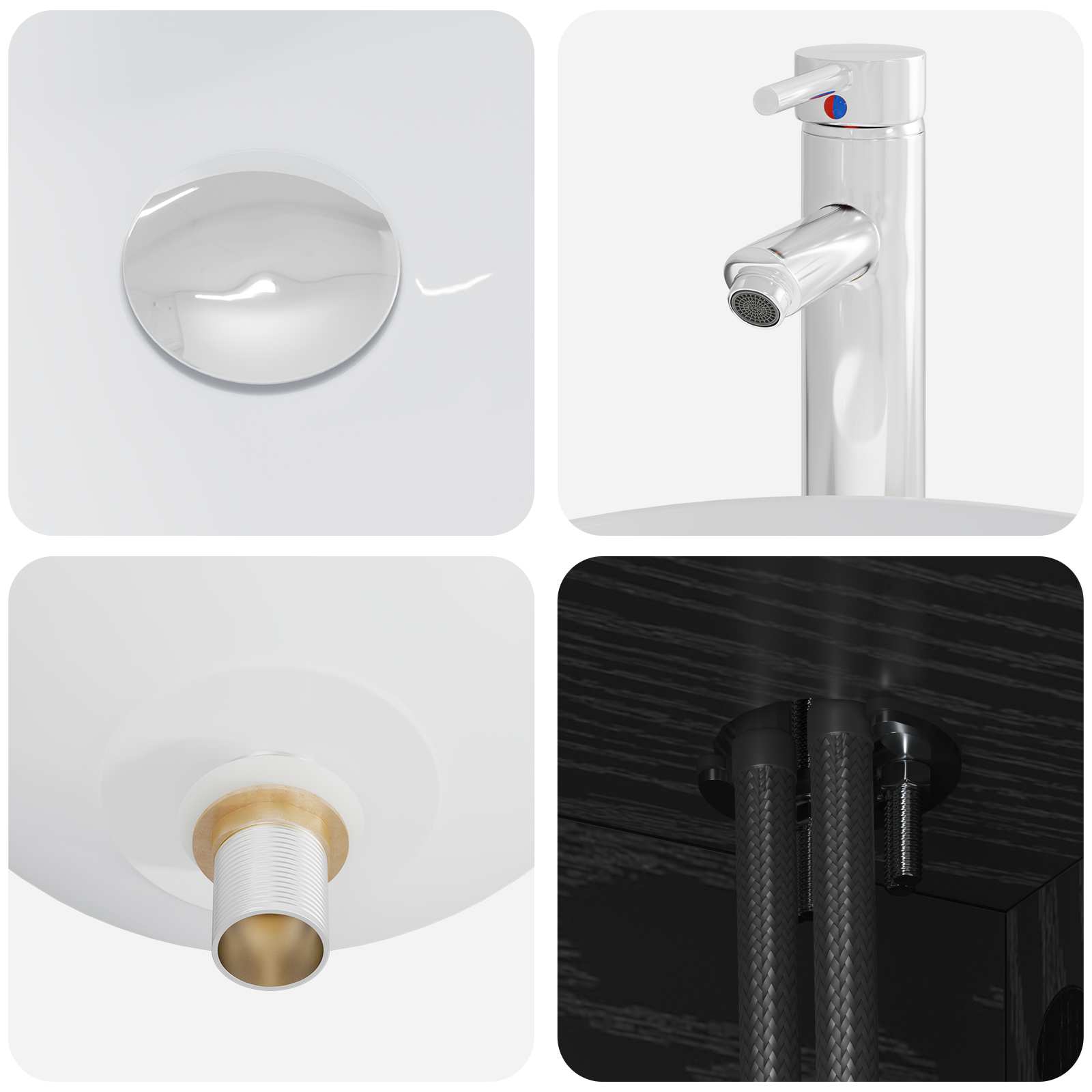 Badkamermeubelset 3 st Zwart 49,5 x 44,5 x 65 cm Bewerkt hout