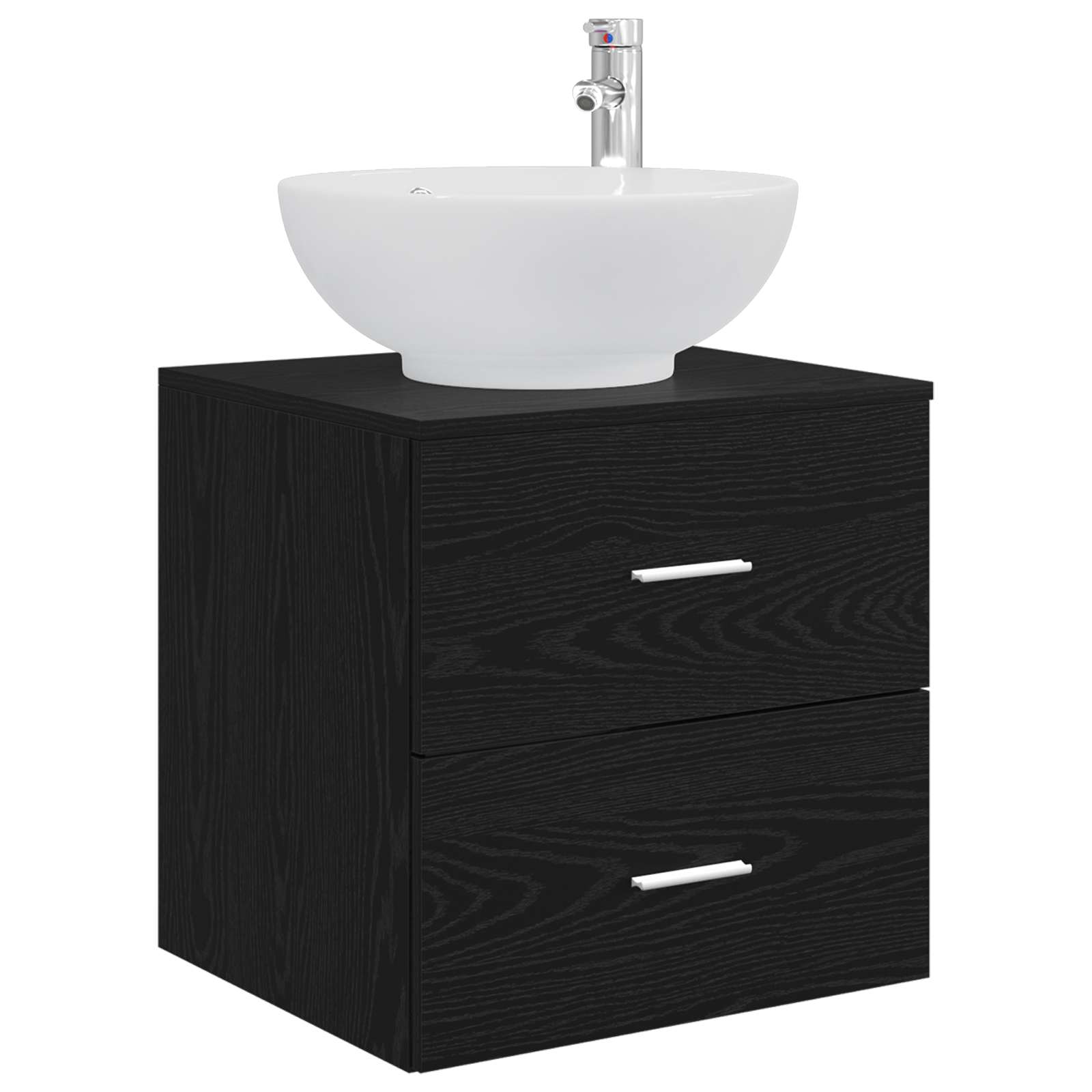 Badkamermeubelset 3 st Zwart 49,5 x 44,5 x 65 cm Bewerkt hout