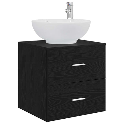 Badkamermeubelset 3 st Zwart 49,5 x 44,5 x 65 cm Bewerkt hout
