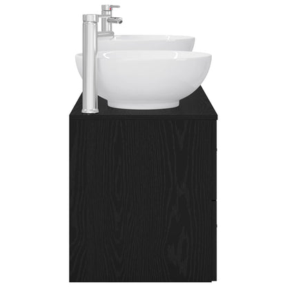 Badkamermeubelset 3 st Zwart 49,5 x 44,5 x 65 cm Bewerkt hout