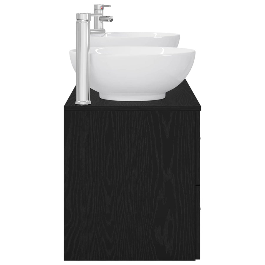 Badkamermeubelset 3 st Zwart 49,5 x 44,5 x 65 cm Bewerkt hout