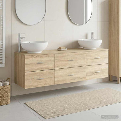 Badkamermeubelset 3 st Sonoma Eiken 49,5 x 44,5 x 65 cm