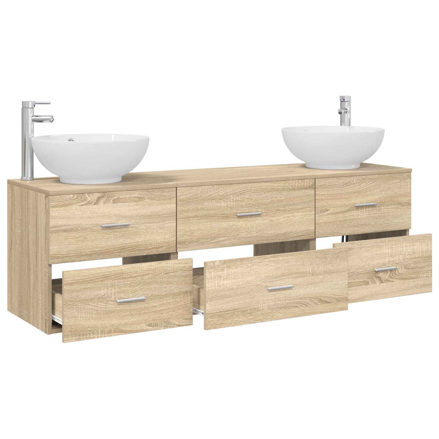 Badkamermeubelset 3 st Sonoma Eiken 49,5 x 44,5 x 65 cm