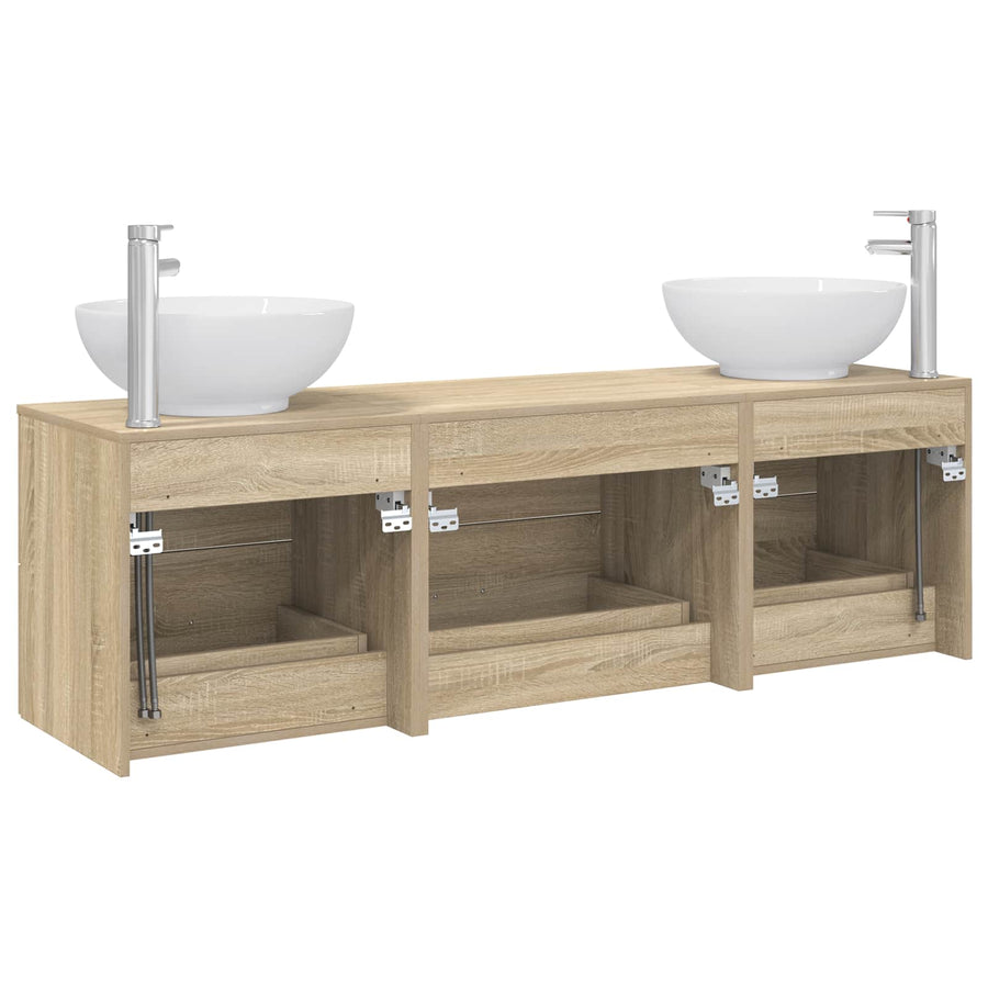 Badkamermeubelset 3 st Sonoma Eiken 49,5 x 44,5 x 65 cm
