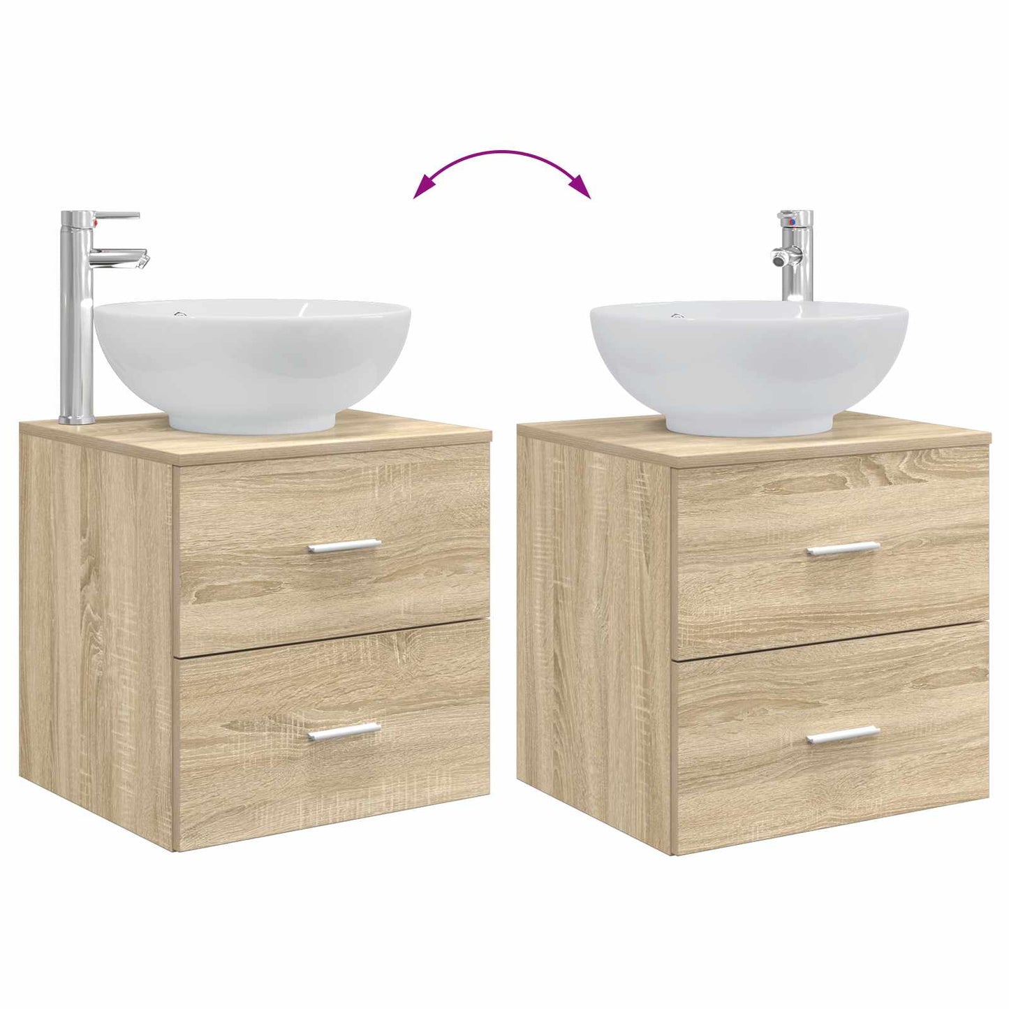 Badkamermeubelset 3 st Sonoma Eiken 49,5 x 44,5 x 65 cm