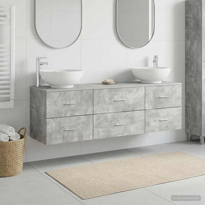 Badkamermeubelset 3 st Betongrijs 49,5 x 44,5 x 65 cm
