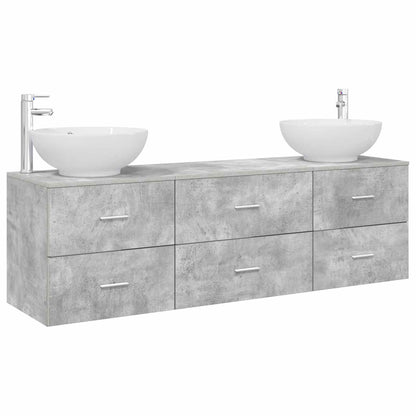 Badkamermeubelset 3 st Betongrijs 49,5 x 44,5 x 65 cm