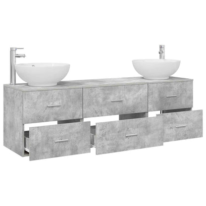 Badkamermeubelset 3 st Betongrijs 49,5 x 44,5 x 65 cm