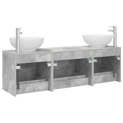 Badkamermeubelset 3 st Betongrijs 49,5 x 44,5 x 65 cm
