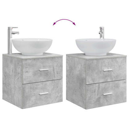 Badkamermeubelset 3 st Betongrijs 49,5 x 44,5 x 65 cm