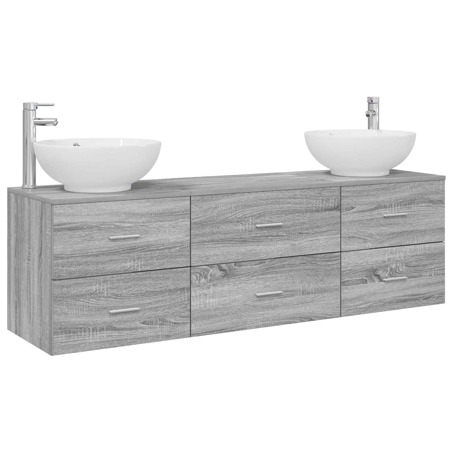 Badkamermeubelset 3 st Grijs Sonoma 49,5 x 44,5 x 65 cm