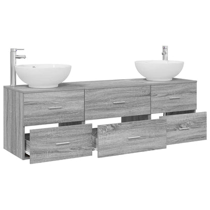 Badkamermeubelset 3 st Grijs Sonoma 49,5 x 44,5 x 65 cm