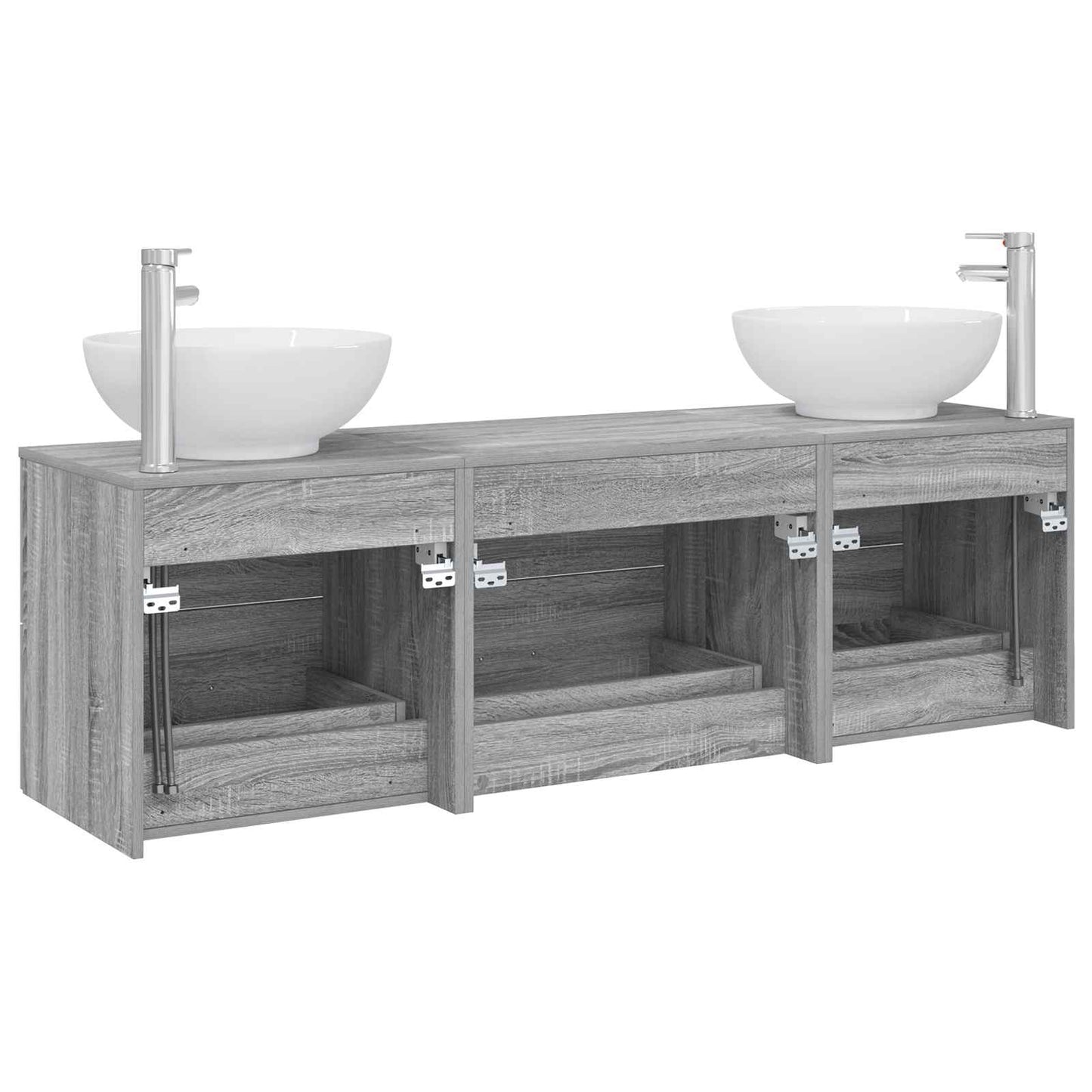 Badkamermeubelset 3 st Grijs Sonoma 49,5 x 44,5 x 65 cm