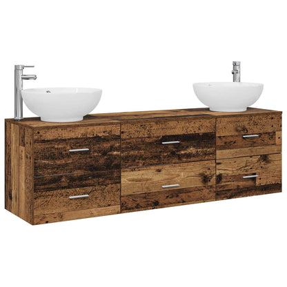 Badkamermeubelset 3 st Oud hout 49,5 x 44,5 x 65 cm