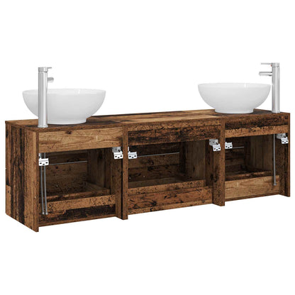 Badkamermeubelset 3 st Oud hout 49,5 x 44,5 x 65 cm