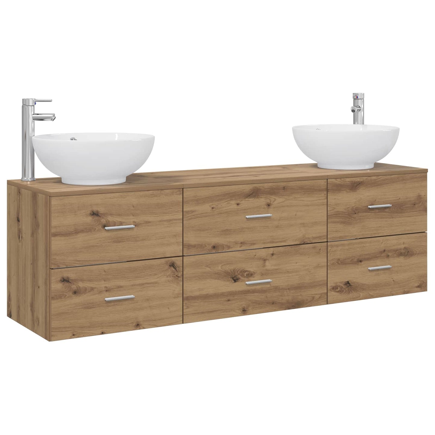 Badkamermeubelset 3 st Artisanaal eiken 49,5 x 44,5 x 65 cm