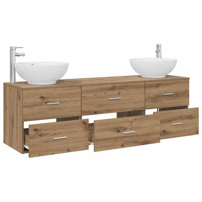 Badkamermeubelset 3 st Artisanaal eiken 49,5 x 44,5 x 65 cm