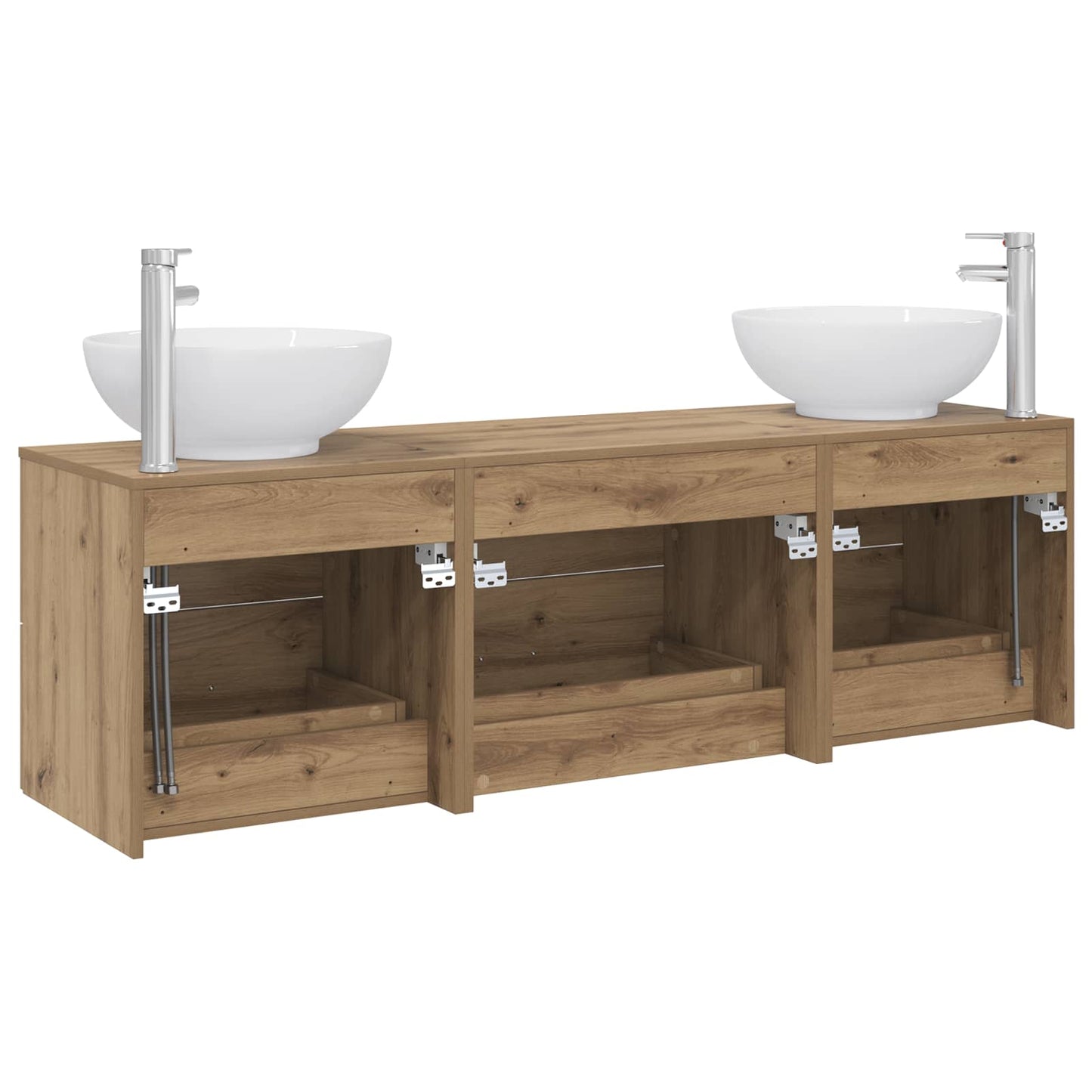 Badkamermeubelset 3 st Artisanaal eiken 49,5 x 44,5 x 65 cm