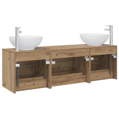 Badkamermeubelset 3 st Artisanaal eiken 49,5 x 44,5 x 65 cm