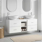 Badkamermeubelset 3 st Wit 49,5 x 44,5 x 65 cm Bewerkt hout