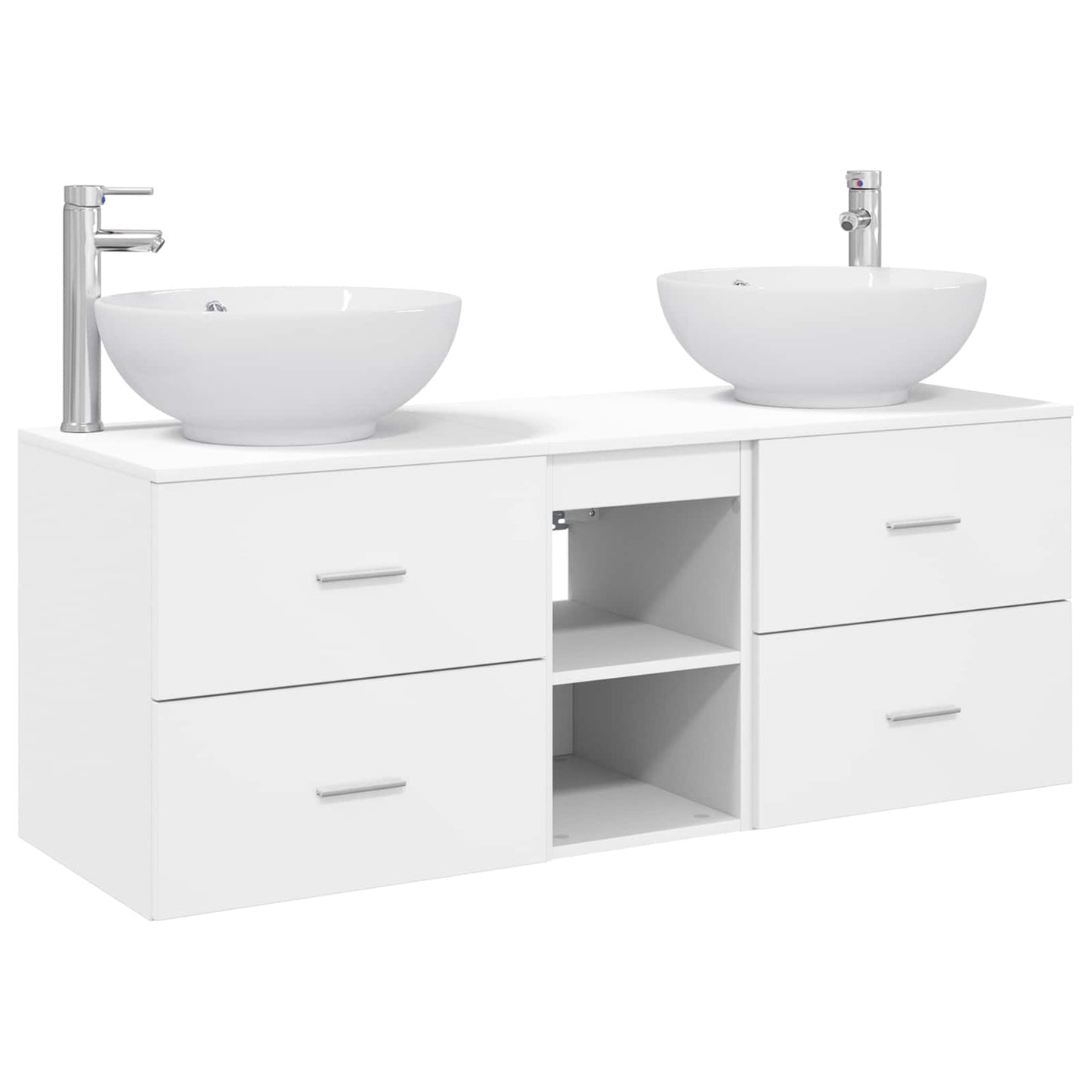 Badkamermeubelset 3 st Wit 49,5 x 44,5 x 65 cm Bewerkt hout