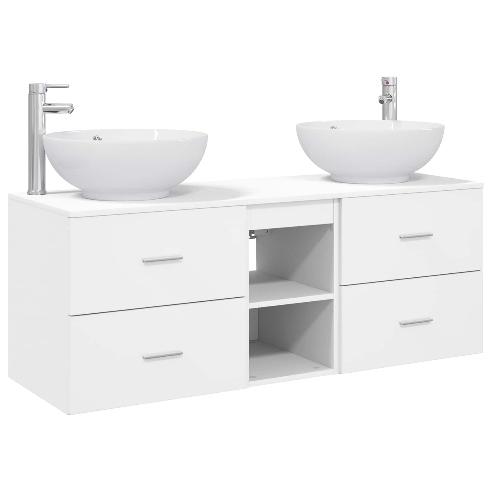 Badkamermeubelset 3 st Wit 49,5 x 44,5 x 65 cm Bewerkt hout