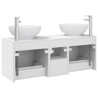 Badkamermeubelset 3 st Wit 49,5 x 44,5 x 65 cm Bewerkt hout