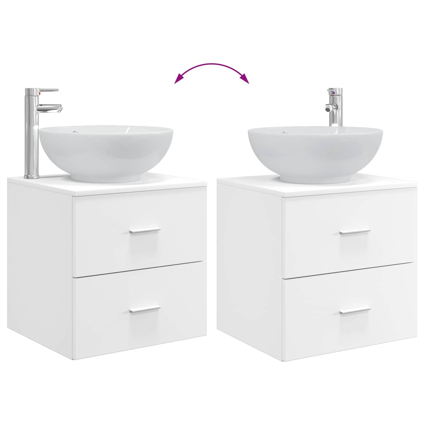 Badkamermeubelset 3 st Wit 49,5 x 44,5 x 65 cm Bewerkt hout