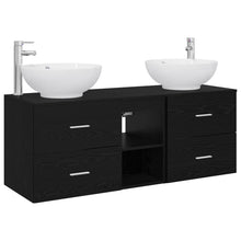Badkamermeubelset 3 st Zwart 49,5 x 44,5 x 65 cm Bewerkt hout