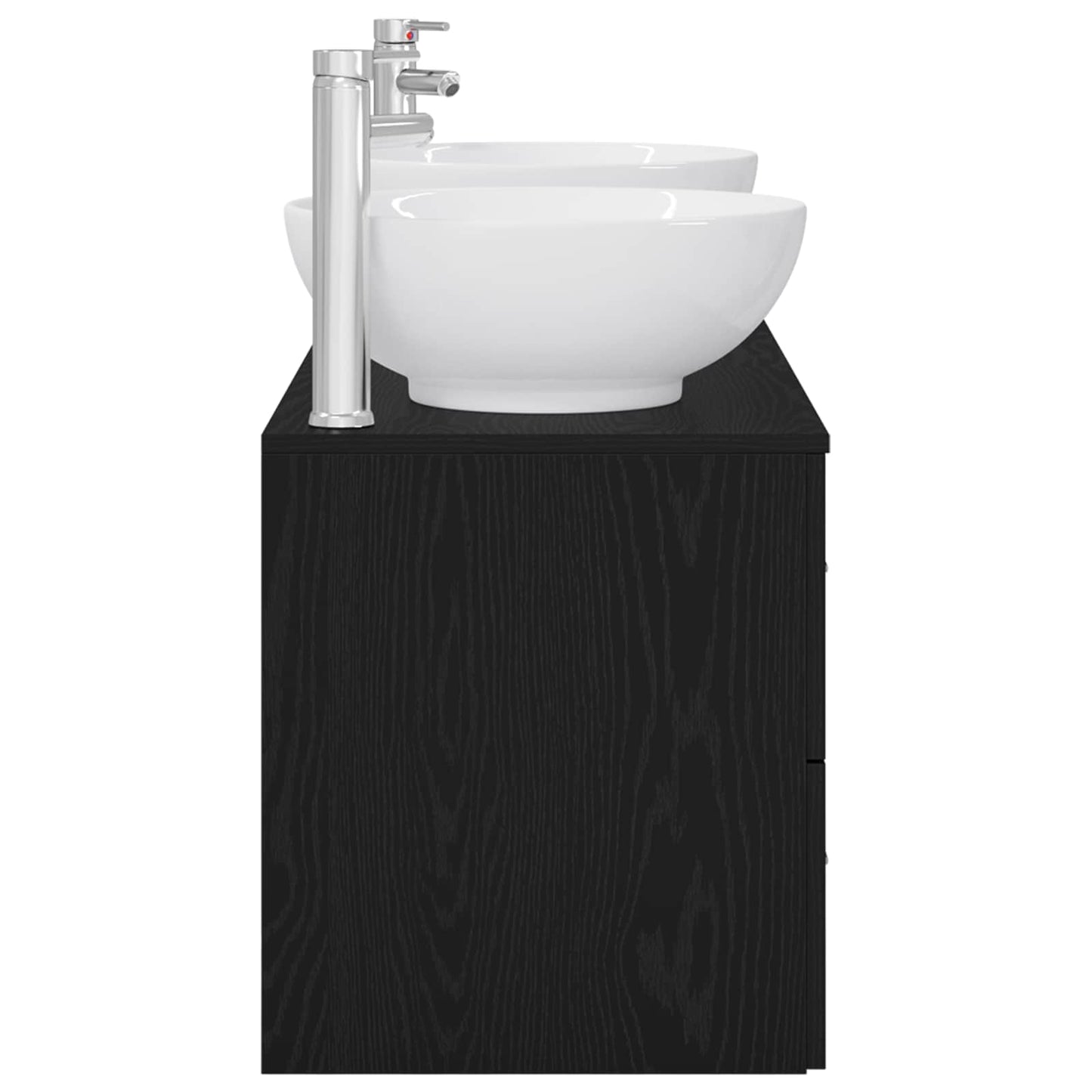 Badkamermeubelset 3 st Zwart 49,5 x 44,5 x 65 cm Bewerkt hout