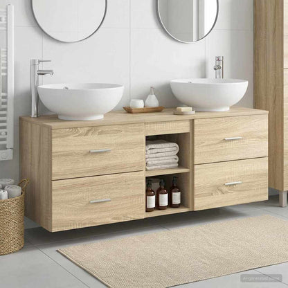 Badkamermeubelset 3 st Sonoma Eiken 49,5 x 44,5 x 65 cm