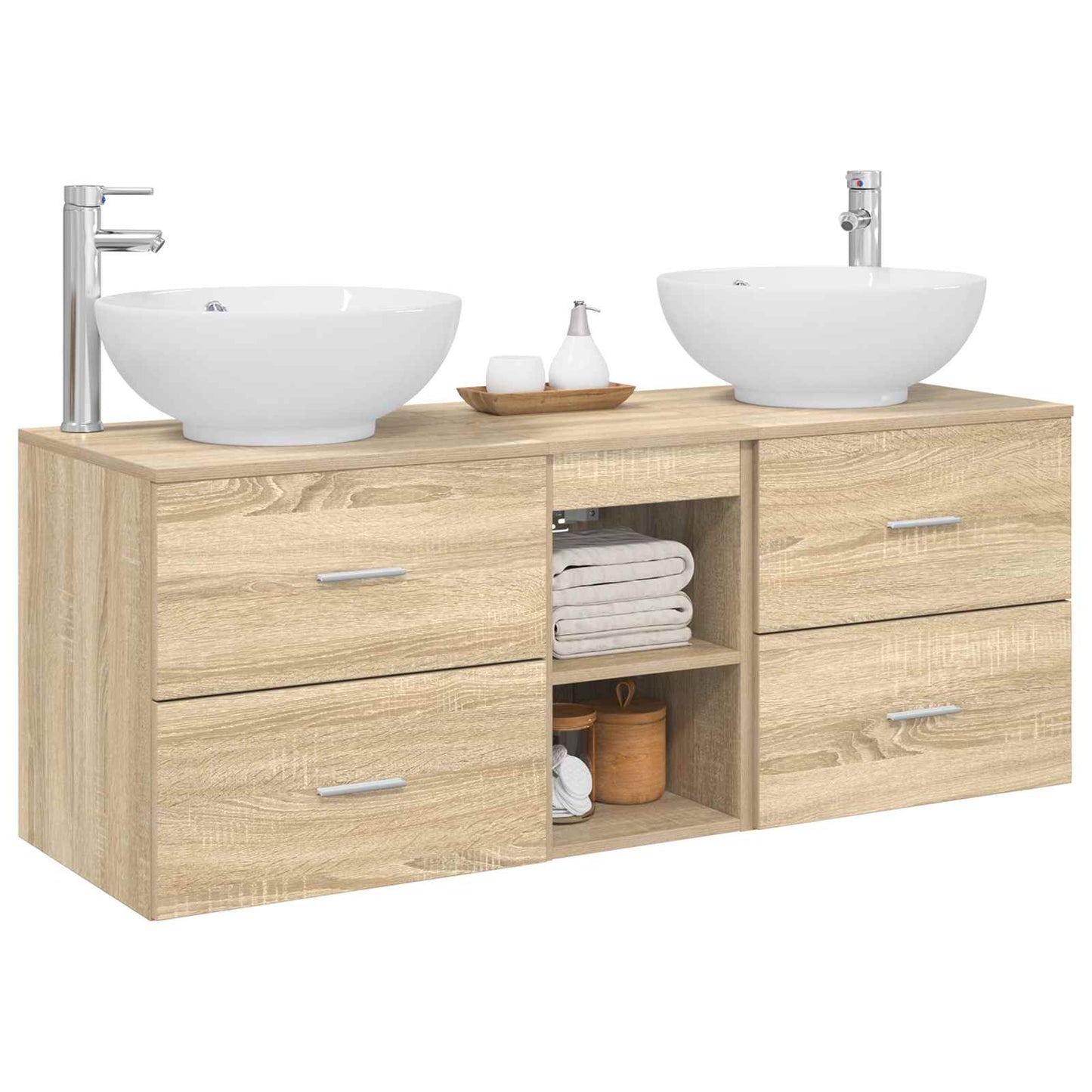 Badkamermeubelset 3 st Sonoma Eiken 49,5 x 44,5 x 65 cm