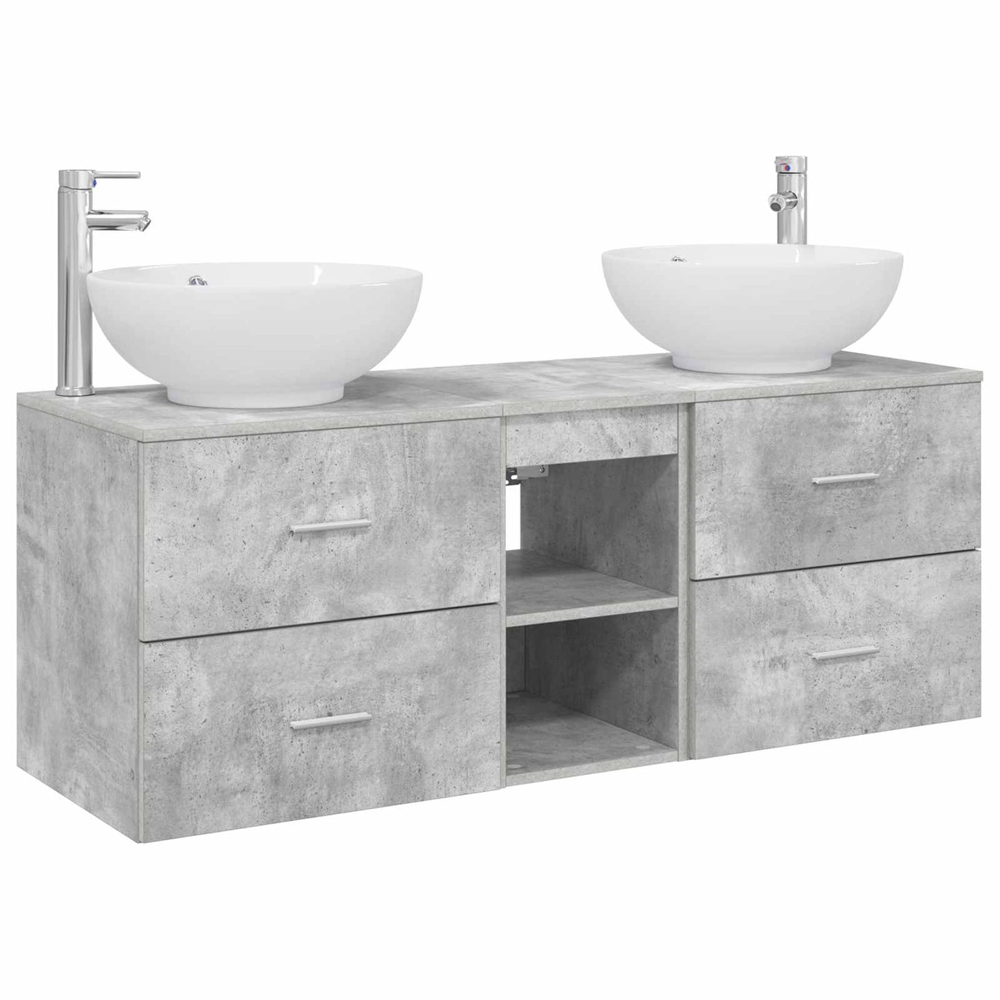 Badkamermeubelset 3 st Betongrijs 49,5 x 44,5 x 65 cm