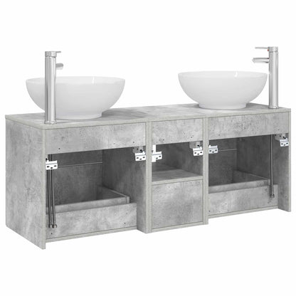 Badkamermeubelset 3 st Betongrijs 49,5 x 44,5 x 65 cm