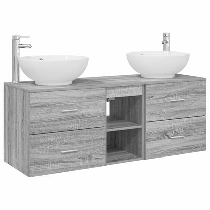 Badkamermeubelset 3 st Grijs Sonoma 49,5 x 44,5 x 65 cm