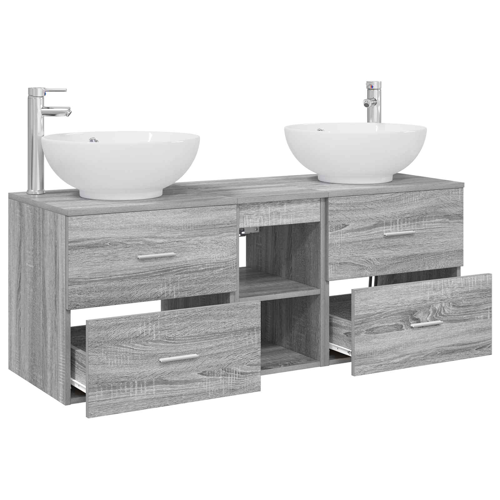 Badkamermeubelset 3 st Grijs Sonoma 49,5 x 44,5 x 65 cm