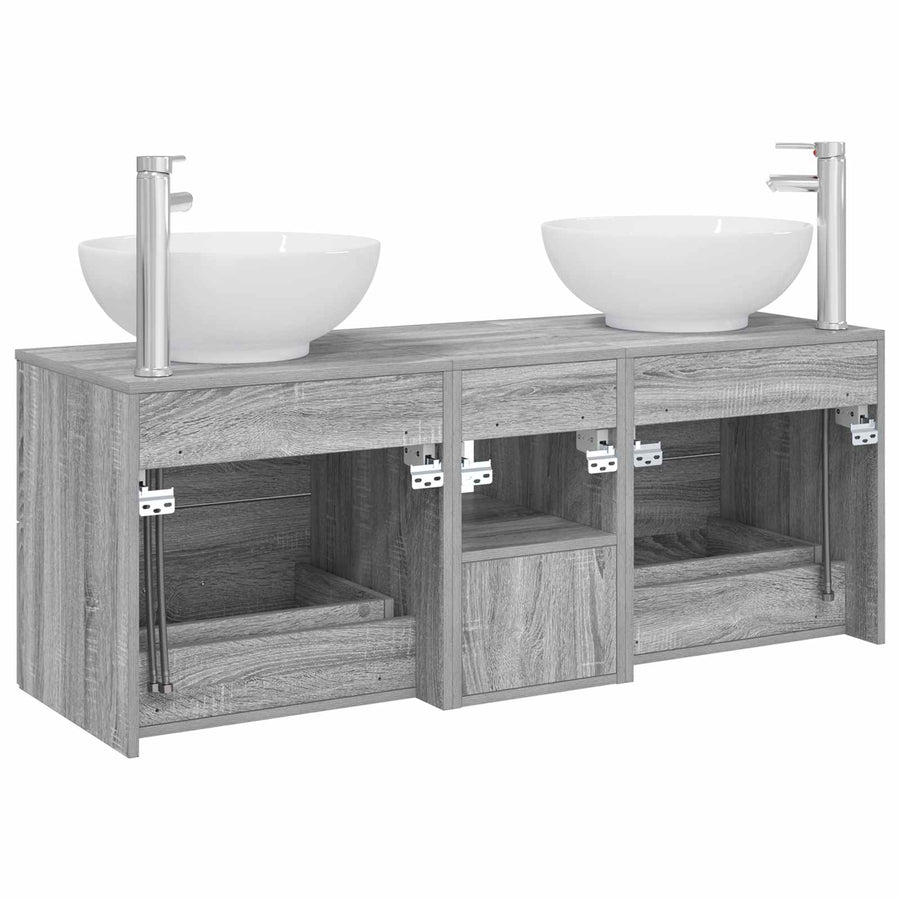 Badkamermeubelset 3 st Grijs Sonoma 49,5 x 44,5 x 65 cm