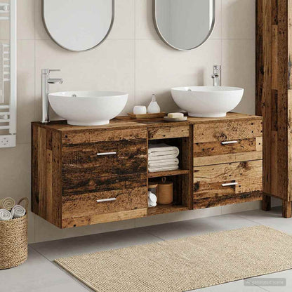 Badkamermeubelset 3 st Oud hout 49,5 x 44,5 x 65 cm