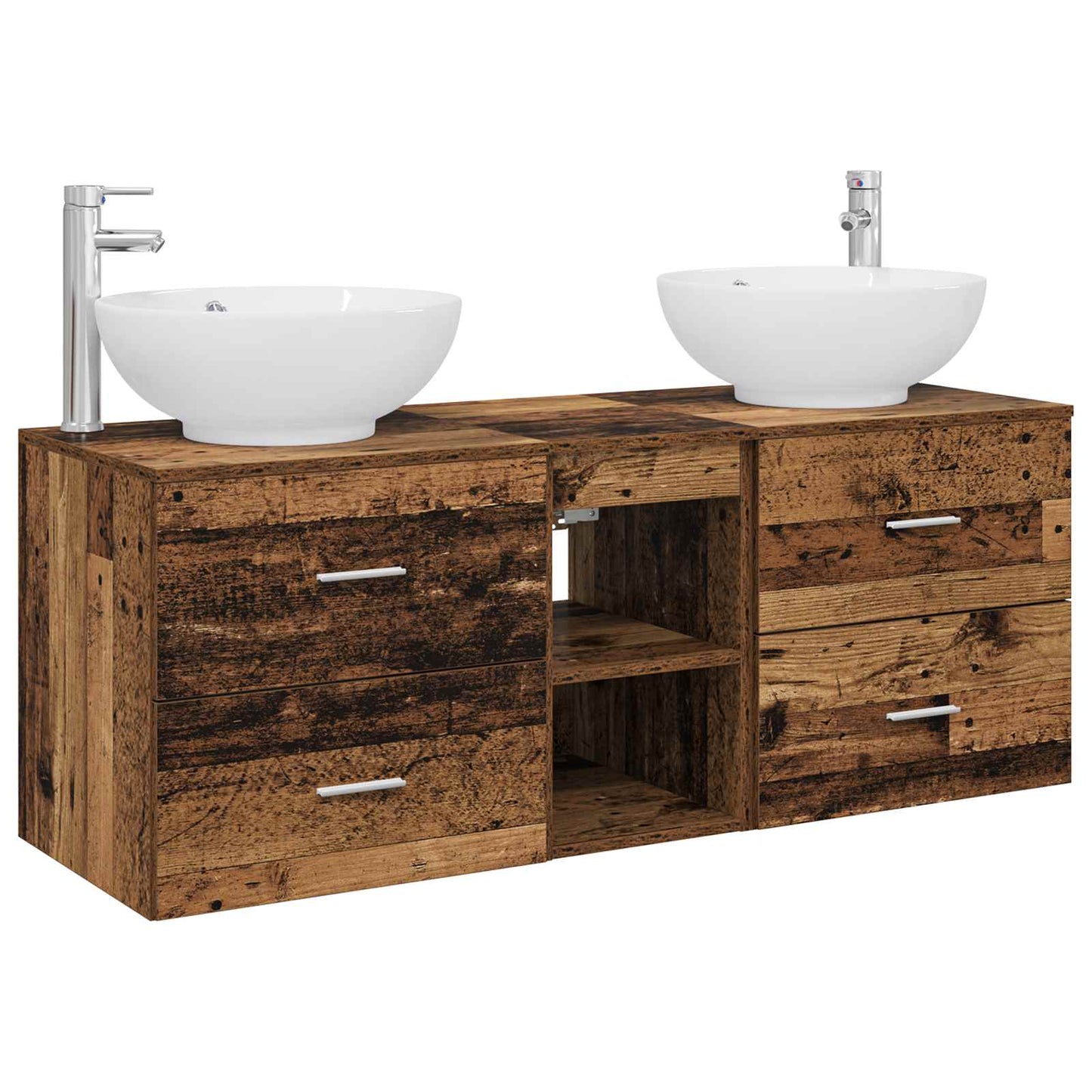Badkamermeubelset 3 st Oud hout 49,5 x 44,5 x 65 cm